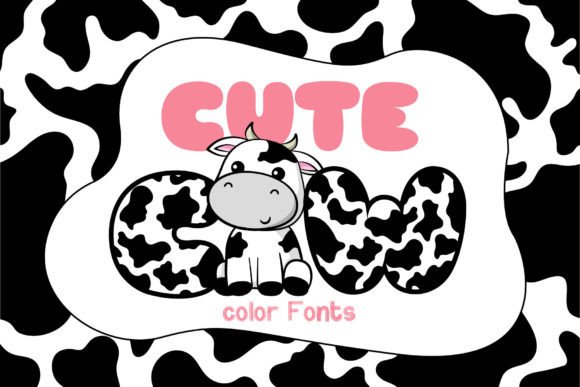 Cute Cow: A Color Font for Whimsical, Standout Design