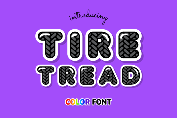 Tire Tread: A Bold Color Font for Impactful Design